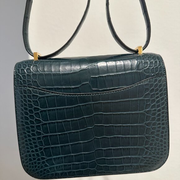 Hermès Alligator Constance 18 in Vert Cypress - Picture 2 of 15
